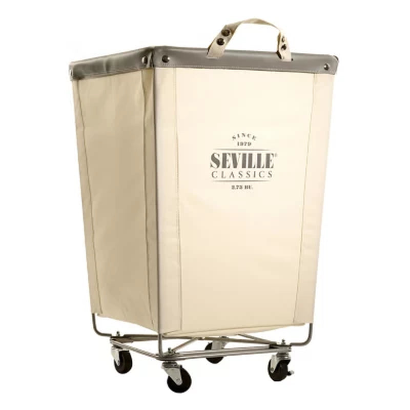 Seville Classics Commercial Heavy-Duty Rolling Laundry Hamper, 18.25" W X 18.25" D X 27.5" H