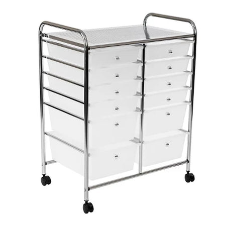 Seville Classics 12-Drawer Rolling Organizer Cart, 25.2" W X 15.2" D X 31.7" H