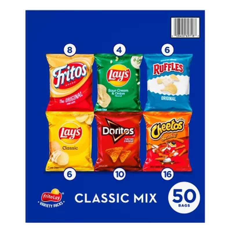 Frito-Lay Classic Mix Variety Pack Chips, 50 Pk.