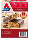 Atkins Chocolate Peanut Butter Meal Bars, High Fiber, 16G of Protein 15 Ct.