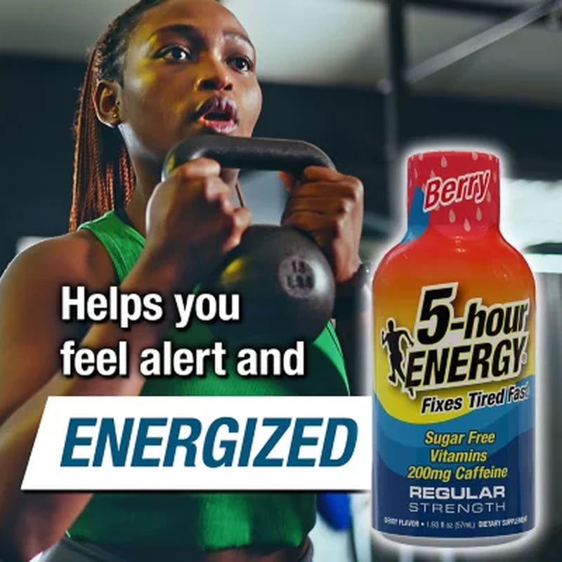 5-Hour ENERGY Shot, Regular Strength, Berry 1.93 Oz., 24 Pk.