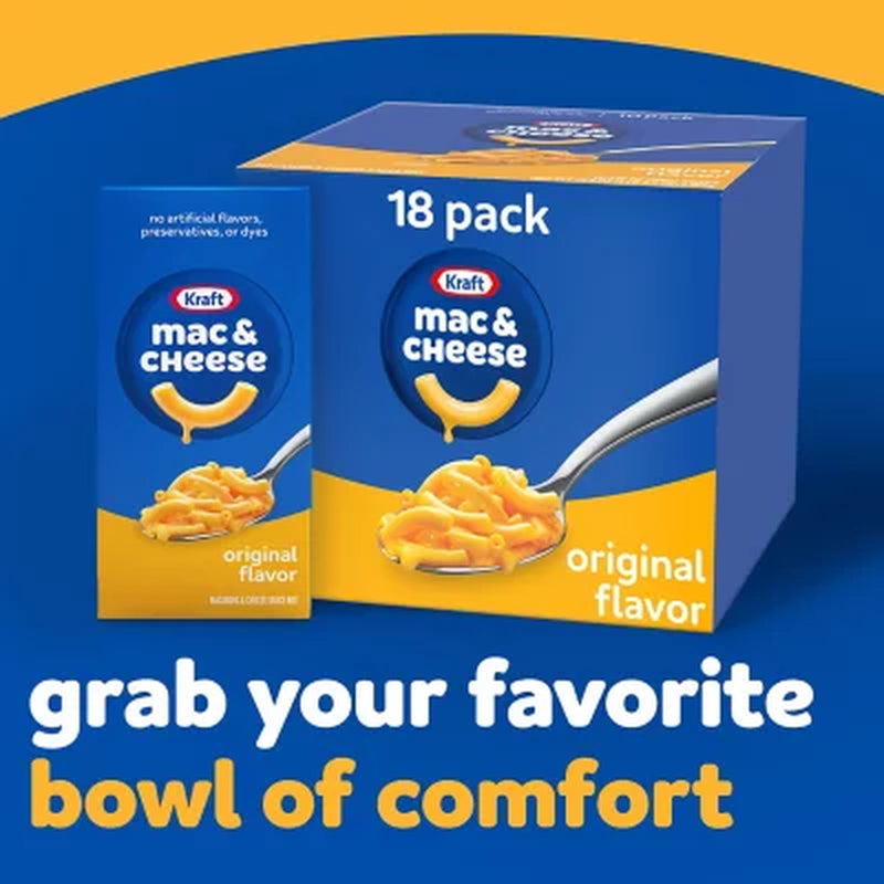 Kraft Original Macaroni and Cheese Dinner, 7.25Oz., 18Pk.