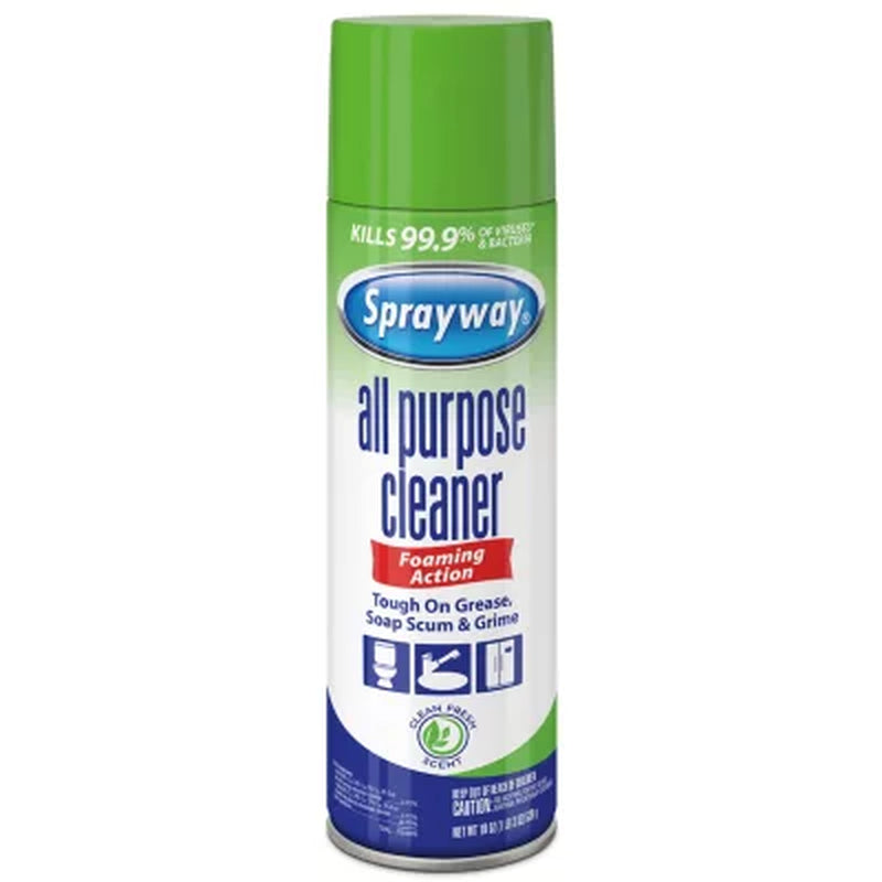 Sprayway All-Purpose Disinfectant Cleaner, 19 Oz. Cans, Choose Pack Size