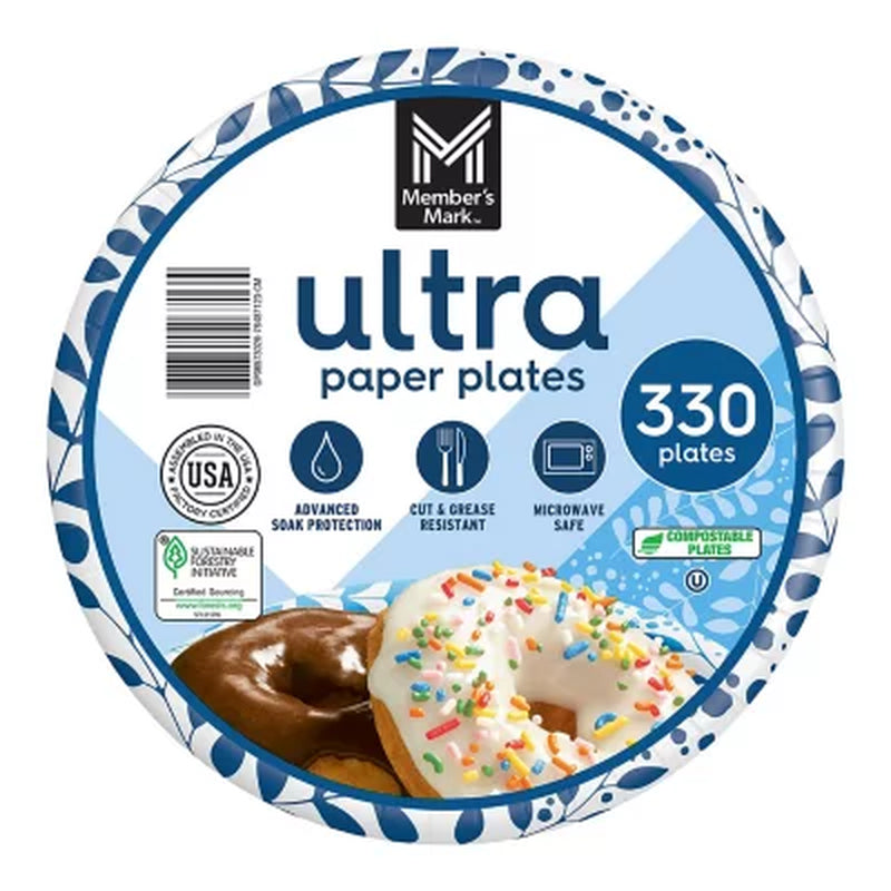 Member'S Mark Ultra Dessert/Snack Paper Plates, 6.875", 330 Ct.