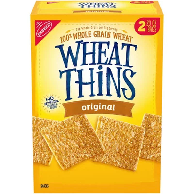 Wheat Thins Original Whole Grain Wheat Crackers, 20 Oz., 2 Pk.