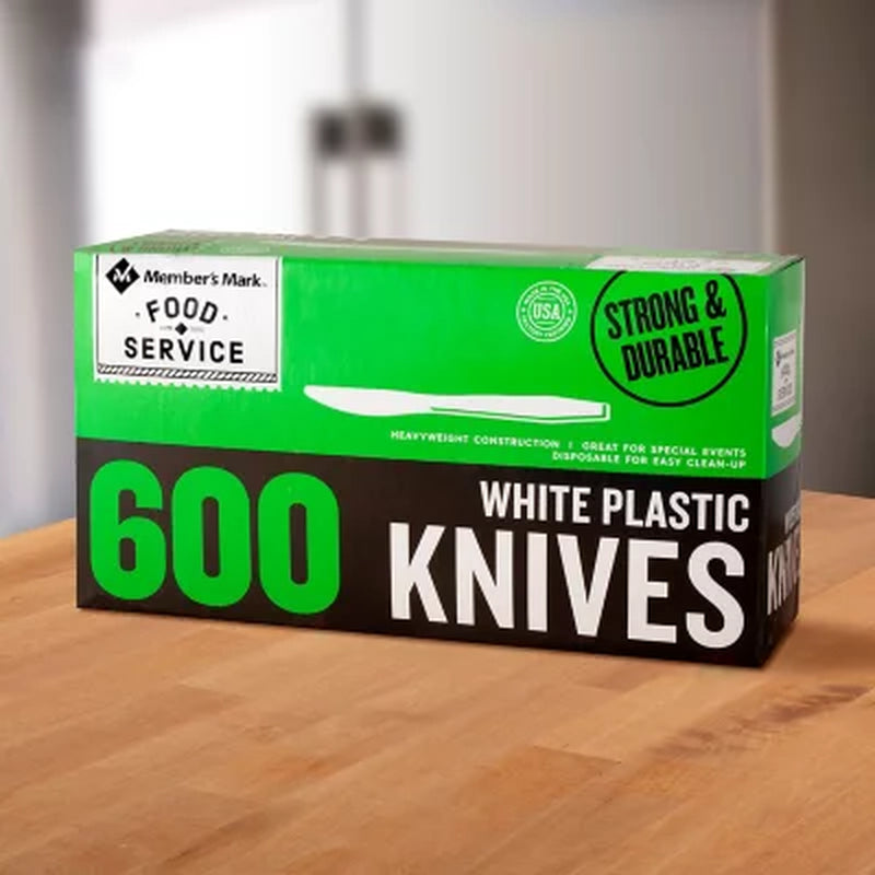 Member'S Mark White Plastic Knives, Heavyweight, 600 Ct.