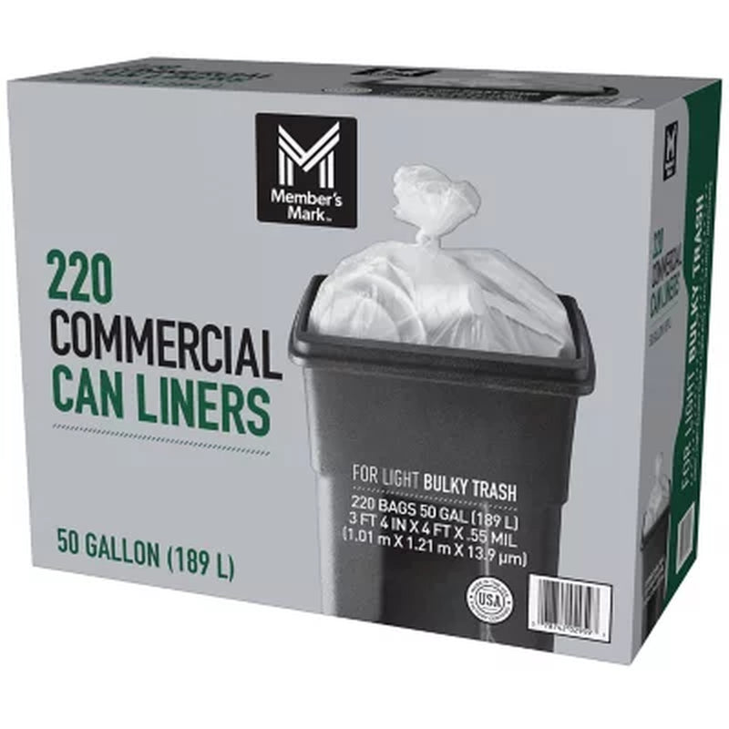 Member'S Mark 50 Gallon Commercial Trash Bags 220 Ct.