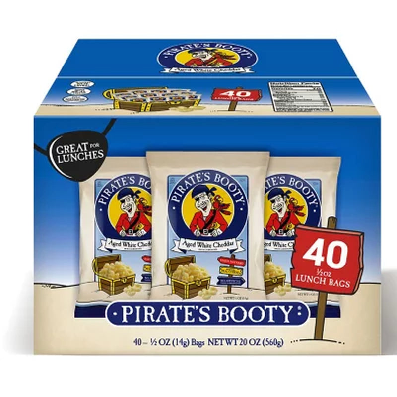 Pirate'S Booty Aged White Cheddar Puffs, 0.5 Oz., 40 Pk.