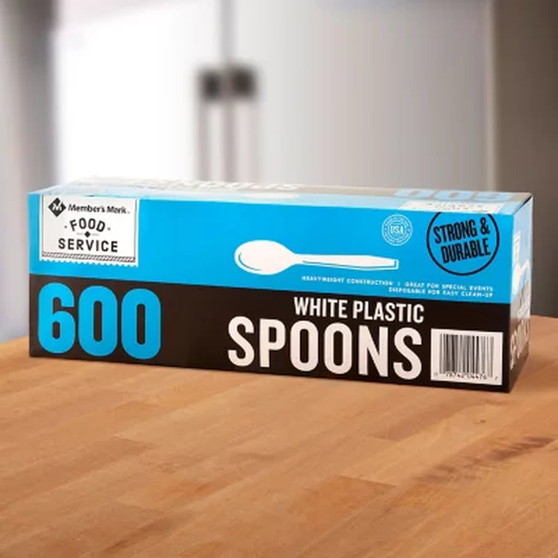 Member'S Mark Heavyweight White Plastic Spoons, 600 Ct.