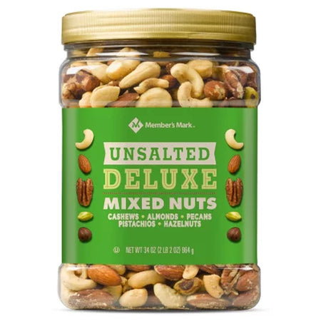 Member'S Mark Unsalted Deluxe Mixed Nuts, 34 Oz.