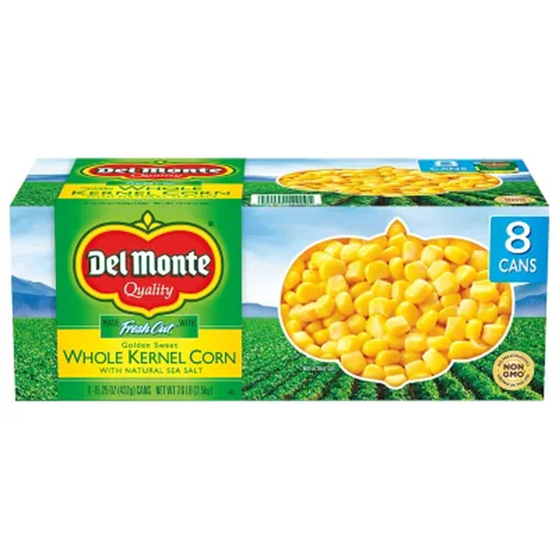 Del Monte Golden Sweet Whole Kernel Corn, 15.25Oz., 8Pk.