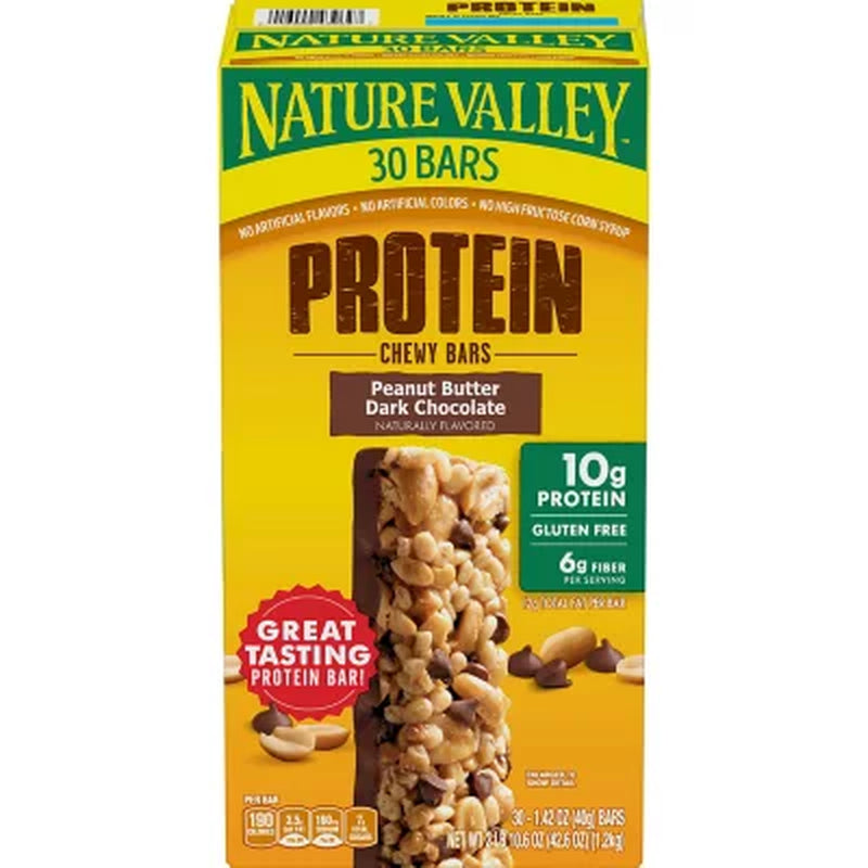 Nature Valley Peanut Butter Dark Chocolate Protein Chewy Bars, 30 Ct.