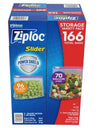 Ziploc Slider Storage Bags Variety Pack, Quart 96 Ct., Gallon 70 Ct.