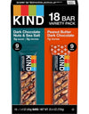 KIND Snack Bars Variety Pack, Dark Chocolate Nuts & Sea Salt and Peanut Butter Dark Chocolate 18 Ct.