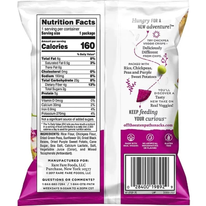 Off the Eaten Path Variety Pack Veggie Crisps, 1.25 Oz., 26 Pk.