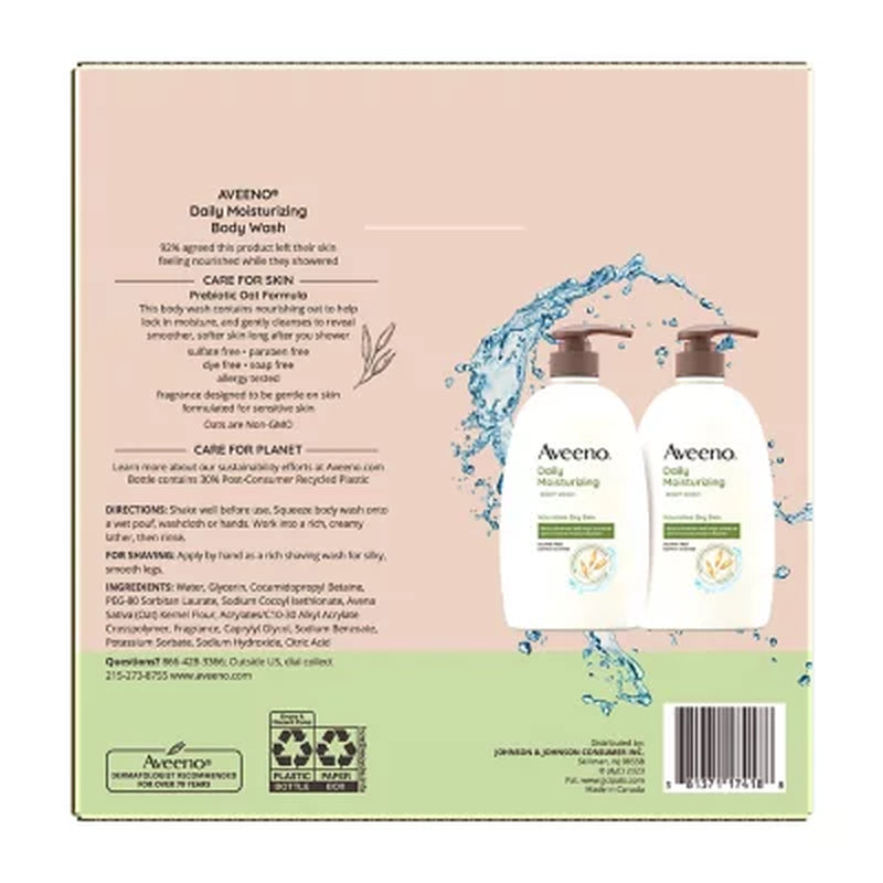 Aveeno Daily Moisturizing Body Wash, 33 Fl. Oz., 2 Pk.