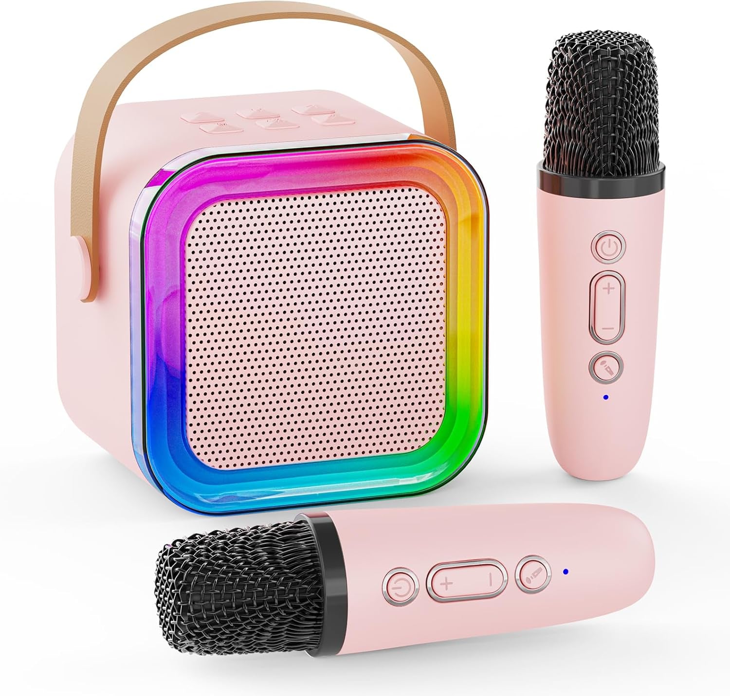 Mini Karaoke Machine for Kids,Portable Bluetooth Speaker, Wireless Mics (CHOOSE)