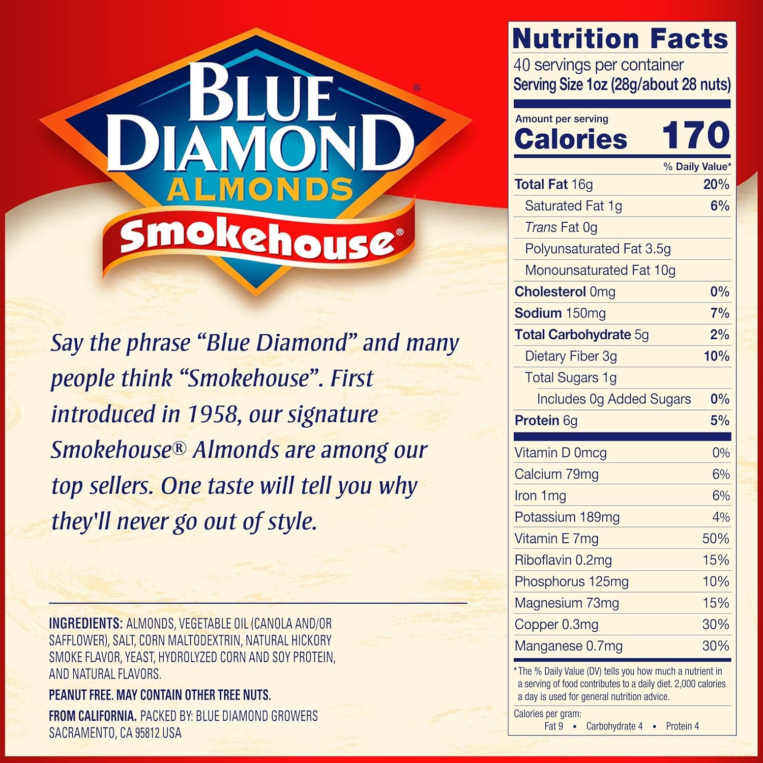 Smokehouse Flavored Snack Nuts, 40 Oz Resealable Bag (Pack of 1)