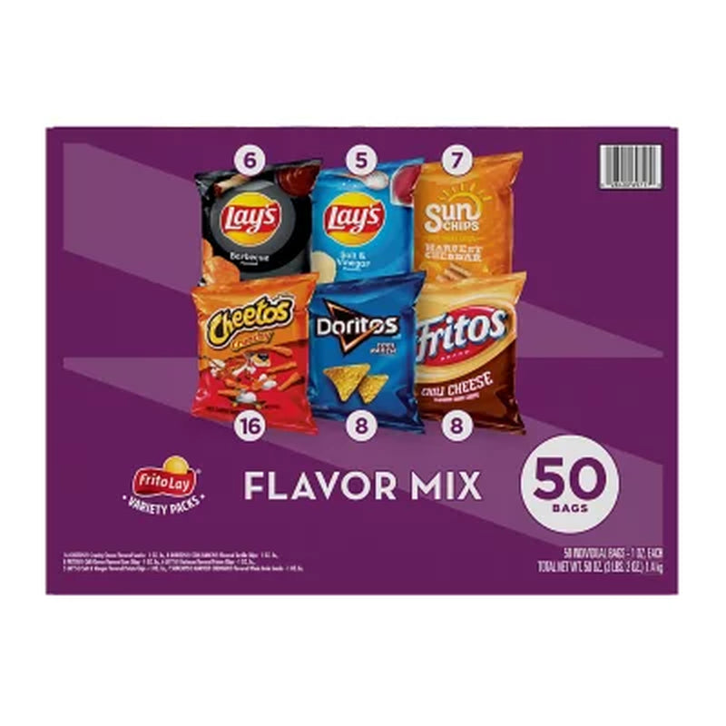 Frito-Lay Flavor Mix Variety Pack Chips, 50 Pk.