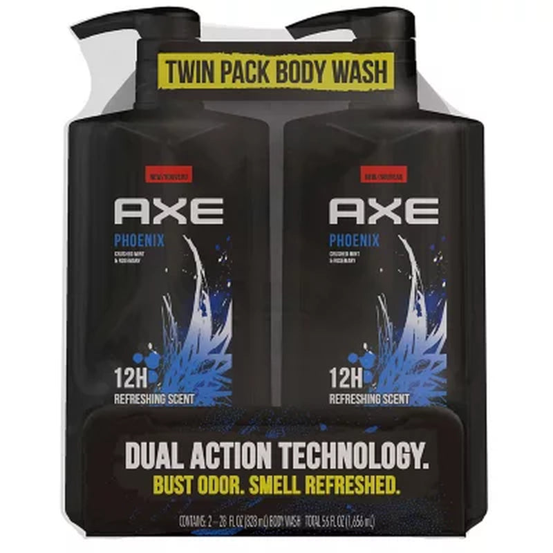 AXE Phoenix Body Wash for Men with Pump, 28 Fl. Oz., 2 Pk.