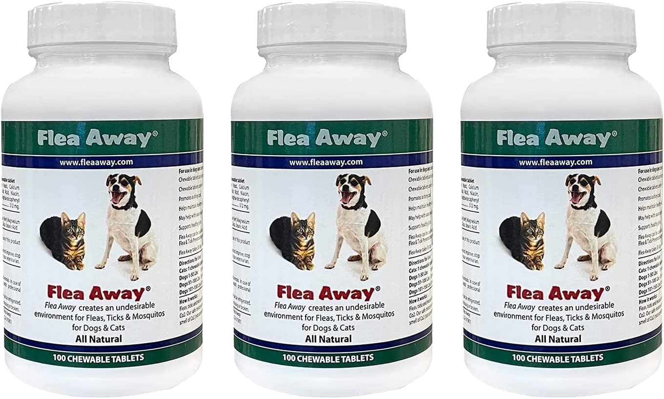 All Natural Supplement for Fleas, Ticks, and Mosquitos Prevention for Dogs and Cats, 100 Chewable Treat Tablets, Single