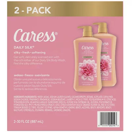 Caress Daily Silk Hydrating Body Wash, White Peach & Orange Blossom, 30 Fl. Oz., 2 Pk.