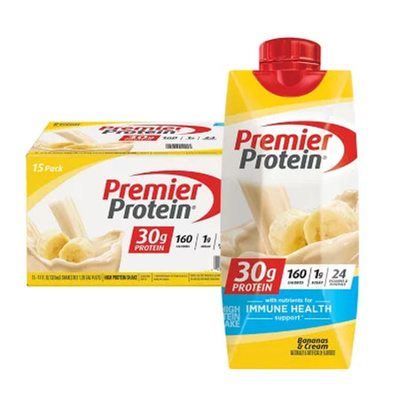 Premier Protein 30G High Protein Shake, Bananas & Cream 11 Fl. Oz., 15 Pk.