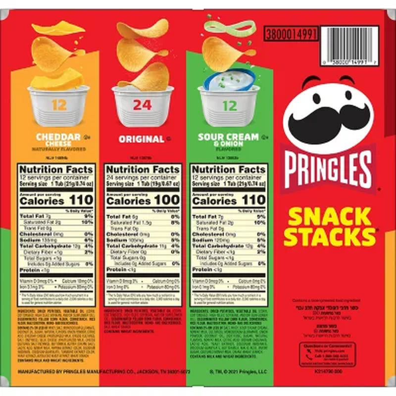 Pringles Snacks Stacks Variety Pack Chips, 48 Pk.