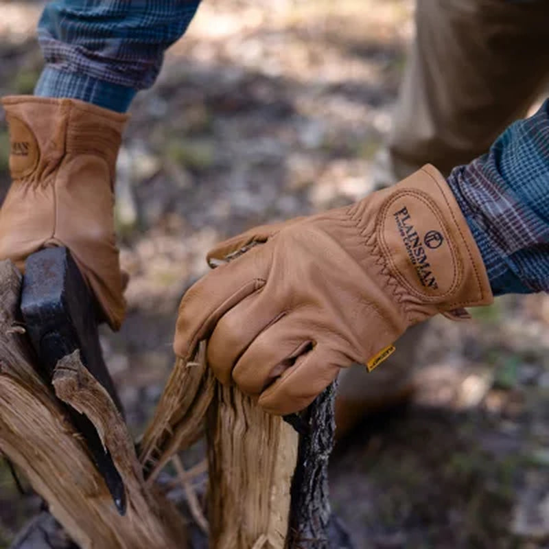 Plainsman Premium Cabretta Brown Leather Gloves 2 Pairs