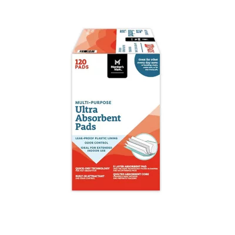 Member'S Mark Multipurpose Ultra Absorbent Training Pads, 23" X 24", 120 Ct.