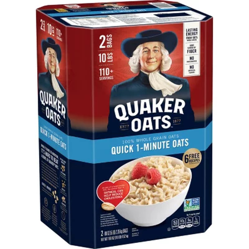 Quaker Quick 1-Minute Oats 160 Oz., 2 Pk.