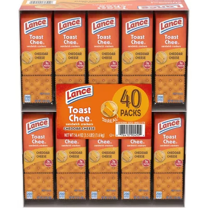 Lance Toastchee Cheddar Cheese, 1.41 Oz., 40 Pk.
