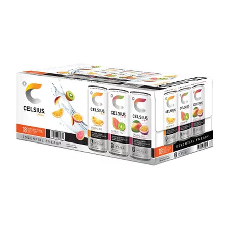 Celsius Essential Energy Sparkling Variety Pack 12 Fl. Oz., 18 Pk.