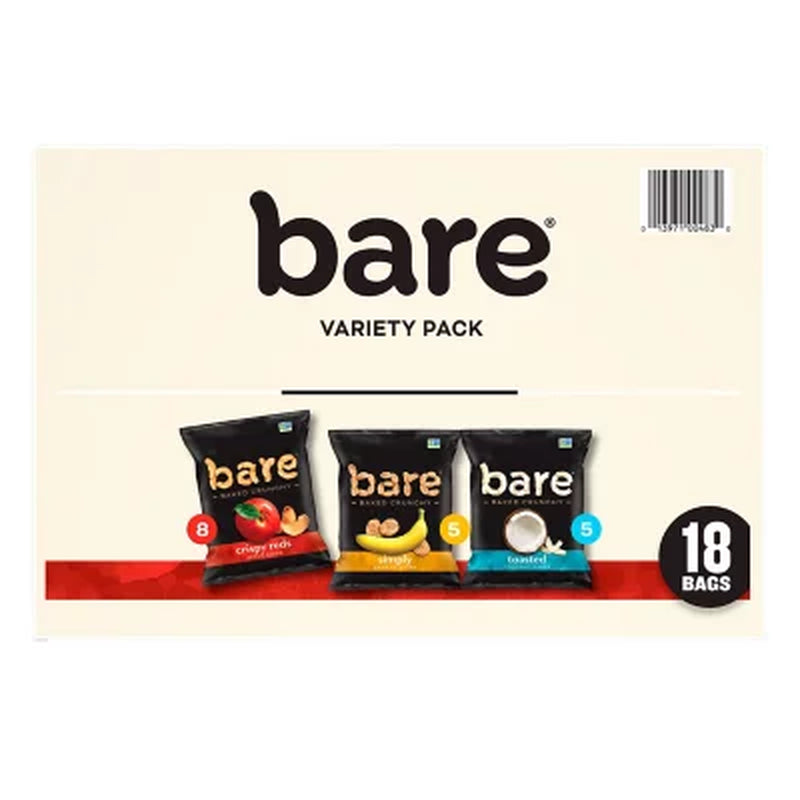 Bare Baked Crunchy Variety Pack Chips, 0.53 Oz., 18 Pk.