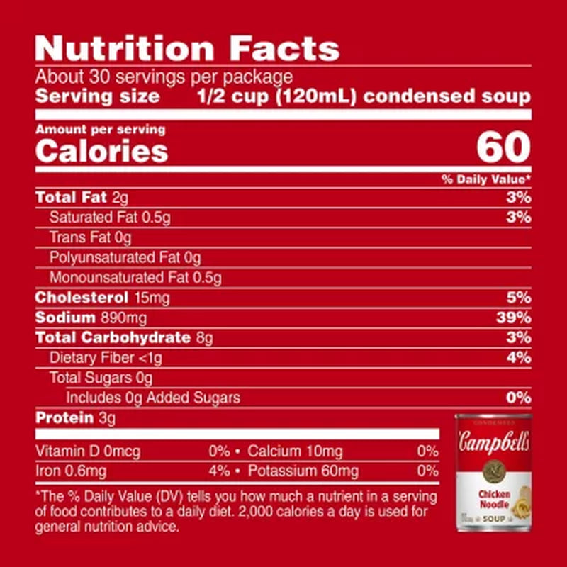 Campbell'S Condensed Chicken Noodle Soup 10.75 Oz., 12 Ct.