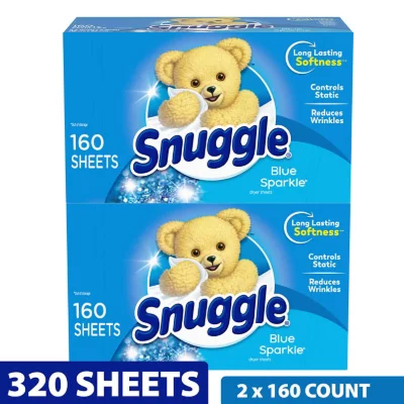 Snuggle Fabric Softener Dryer Sheets, Blue Sparkle 320 Ct.