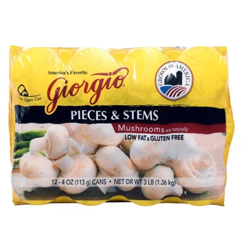 Giorgio Mushroom Pieces and Stems, 4 Oz., 12 Ct.